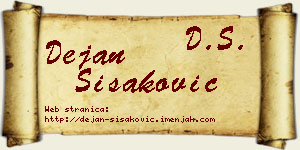 Dejan Šišaković vizit kartica